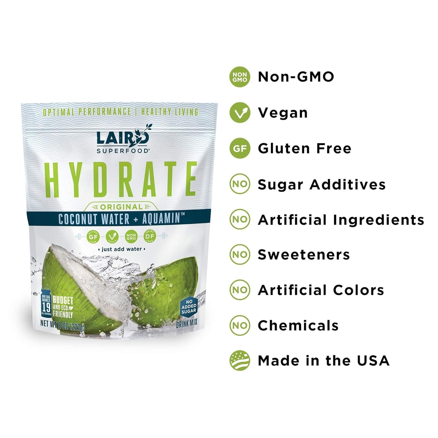 Laird Superfood HYDRATE Coconut Water Powder Drink