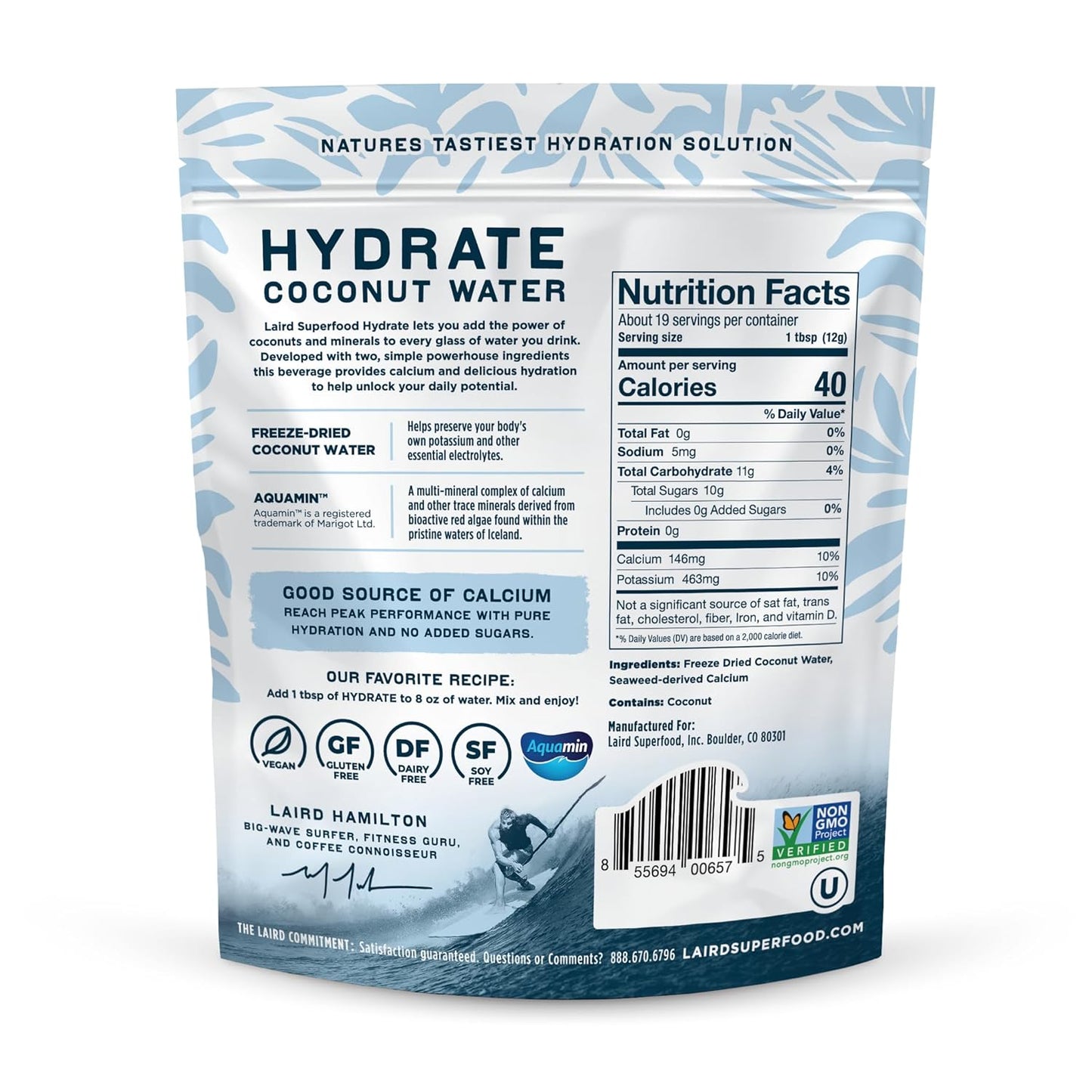 Laird Superfood HYDRATE Coconut Water Powder Drink